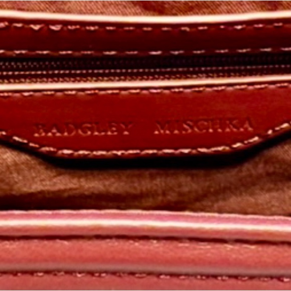 COPY: Badgley Mischka Red Quilted Handbag with Crossbody Strap and Gold Hardware - Picture 7 of 13